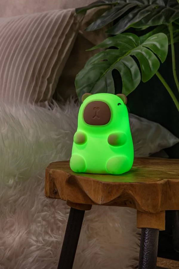 Lucide PINCHA CAPYBARA - Lampe de table Rechargeable Chambres d'enfant - Batterie/Piles - LED 3 StepDim - 1x0,5W 2100K - Crème | Essential - ambiance 3